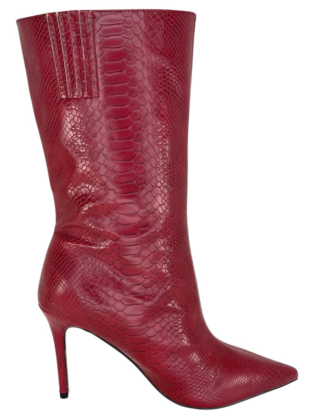 Katy Perry Revival Ornament Red Faux Leather Womens Mid-Calf Boots Size 8.5M - Picture 5 of 13